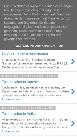 Vorschau der mobilen Webseite fifa-managermodus.blogspot.com, Fifa Managermodus