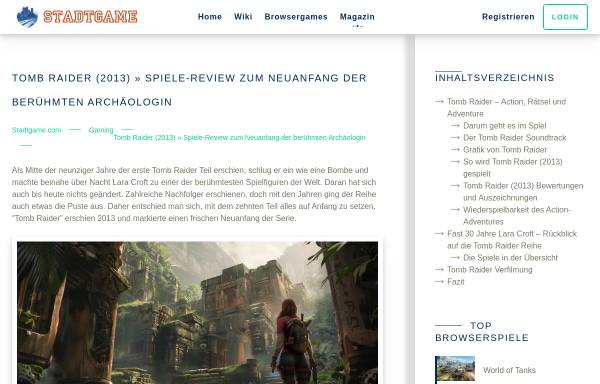 Vorschau von www.tombraider-game.de, Tomb Raider Game