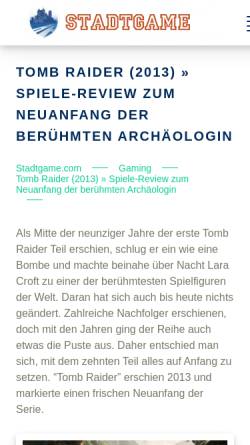 Vorschau der mobilen Webseite www.tombraider-game.de, Tomb Raider Game