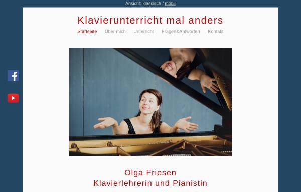 Vorschau von www.meinklavierunterricht.de, Olga Friesen, Klavierunterricht mal anders