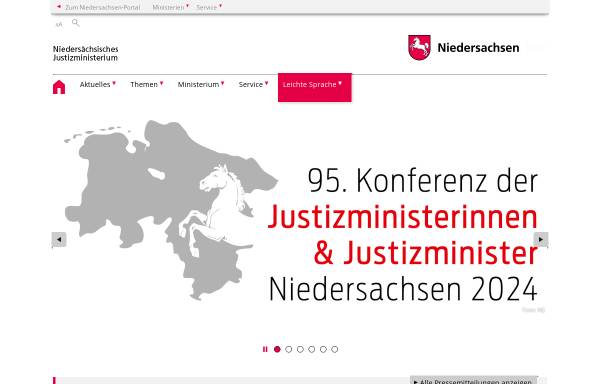Vorschau von www.mj.niedersachsen.de, Niedersächsisches Justizministerium