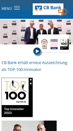 Vorschau der mobilen Webseite www.cb-bank.de, CB Credit-Bank GmbH