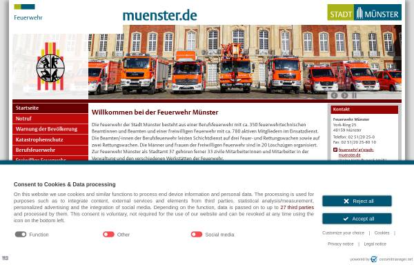 Vorschau von www.muenster.de, Stadtfeuerwehrverband Münster e.V.