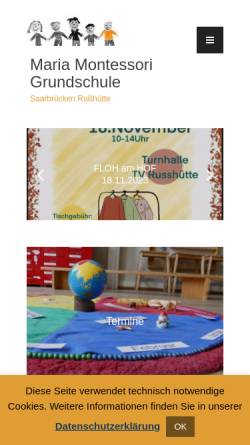 Vorschau der mobilen Webseite www.montessori-russhuette.de, Maria-Montessori-Grundschule Rußhütte