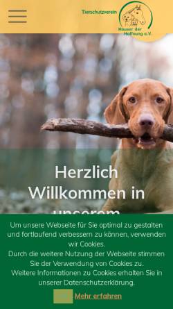 Vorschau der mobilen Webseite www.haeuser-der-hoffnung.de, Häuser der Hoffnung e. V.