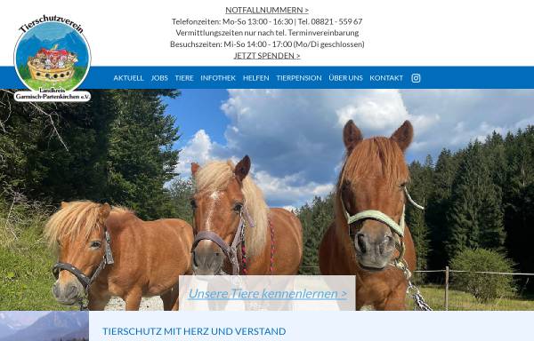Vorschau von tierheim-garmisch.de, Tierschutzverein des Landkreises Garmisch-Partenkirchen e.V.