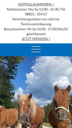 Vorschau der mobilen Webseite tierheim-garmisch.de, Tierschutzverein des Landkreises Garmisch-Partenkirchen e.V.