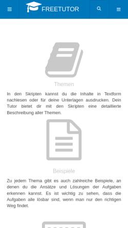 Vorschau der mobilen Webseite www.freetutor.de, Freetutor