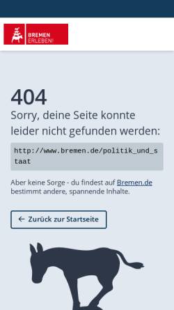 Vorschau der mobilen Webseite www.bremen.de, Behördenwegweiser Bremen