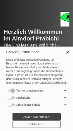 Vorschau der mobilen Webseite www.almdorf-praebichl.at, Almdorf Präbichl