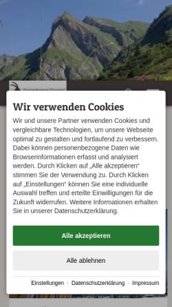 Vorschau der mobilen Webseite www.steinbockhuette.de, Steinbockhütte am Fellhorn