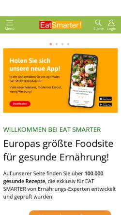 Vorschau der mobilen Webseite eatsmarter.de, EatSmarter