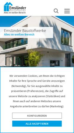 Vorschau der mobilen Webseite www.emslaender.de, Emsländer Baustoffwerke GmbH & Co. KG