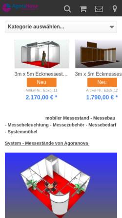Vorschau der mobilen Webseite www.modularstand.eu, Agoranova Messebau und Zubehör Dipl.-Ing. Hakan Kandemiroglu