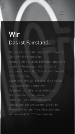 Vorschau der mobilen Webseite fairstand.de, Fairstand Messeagentur Stephan Schulze