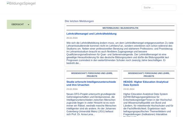 Vorschau von www.bildungsspiegel.de, BildungsSpiegel