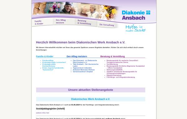 Vorschau von www.diakonie-ansbach.de, Diakonisches Werk Ansbach e.V.
