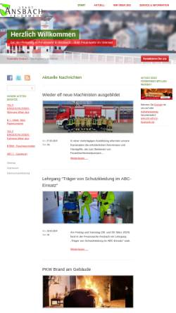 Vorschau der mobilen Webseite www.feuerwehr-ansbach.de, Freiwillige Feuerwehr Ansbach e.V.