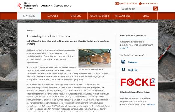 Vorschau von www.landesarchaeologie.bremen.de, Der Bremer Landesarchäologe
