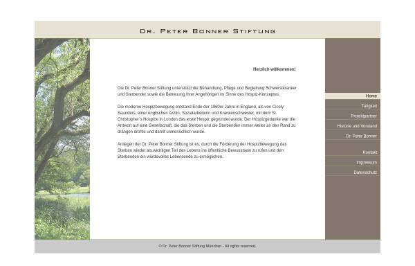 Vorschau von www.bonner-stiftung.de, Dr. Peter Bonner Stiftung München