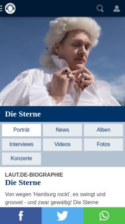 Vorschau der mobilen Webseite www.laut.de, Wort.Laut: Die Sterne