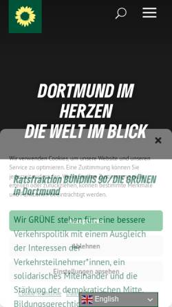 Vorschau der mobilen Webseite www.gruene-do.de, Bündnis 90/Die Grünen, Ratsfraktion Dortmund