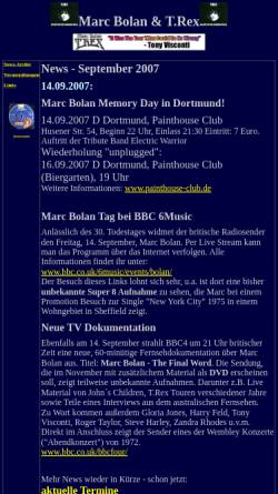 Vorschau der mobilen Webseite www.marcbolan.de, Marc Bolan & T.Rex