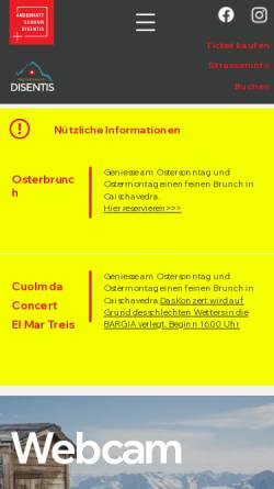 Vorschau der mobilen Webseite www.disentis3000.ch, Bergbahnen Disentis AG