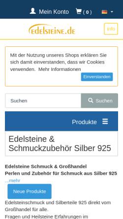 Vorschau der mobilen Webseite www.edelsteine.de, Edelsteine.de, Manfred Lay