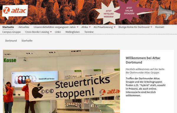 Vorschau von www.attac-netzwerk.de, Attac Regionalgruppe Dortmund