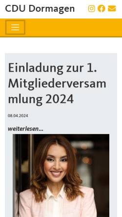 Vorschau der mobilen Webseite cdu-dormagen.de, CDU Dormagen