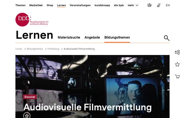 Vorschau von www.bpb.de, Audiovisuelle Filmvermittlung