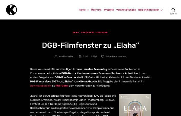 Vorschau von www.film-kultur.de, Institut für Kino und Filmkultur
