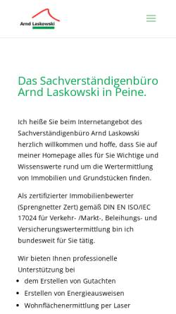Vorschau der mobilen Webseite www.gutachter-peine.de, Laskowski, Arnd