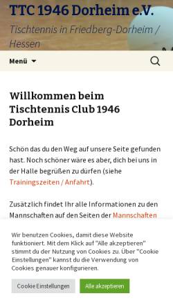 Vorschau der mobilen Webseite ttc-dorheim.de, TTC Dorheim