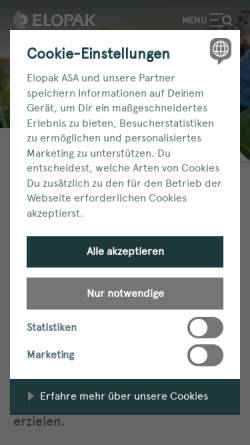 Vorschau der mobilen Webseite www.elopak.com, Elopak Deutschland