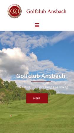 Vorschau der mobilen Webseite www.golf-ansbach.de, Golfclub Ansbach e.V.