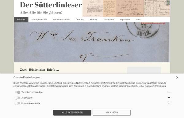 Vorschau von www.suetterlin-online.de, Der Sütterlinleser, Inh. Pierre Meinig