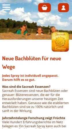 Vorschau der mobilen Webseite www.sacreah.de, Sacreah Essenzen