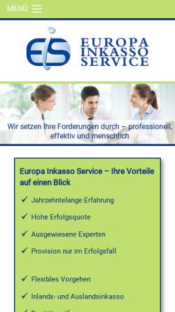 Vorschau der mobilen Webseite www.inkasso-eis.de, Europa Inkasso Service GmbH