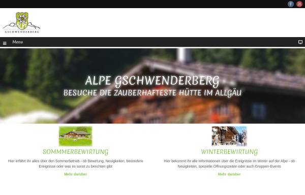 Vorschau von www.alpegschwenderberg.de, Alpe Gschwenderberg