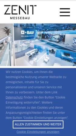 Vorschau der mobilen Webseite www.zenit-messebau.com, Zenit-Messebau GmbH