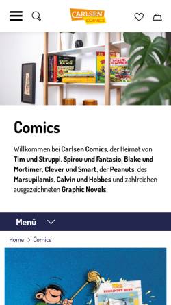 Vorschau der mobilen Webseite www.carlsen.de, Carlsen Comics