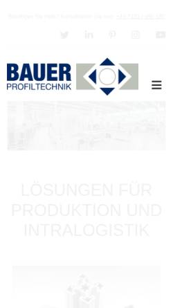 Vorschau der mobilen Webseite www.bauer-profile.com, Bauer Profiltechnik GmbH