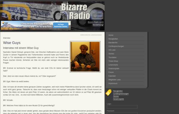 Vorschau von www.bizarre-radio.de, Interview mit einem Wise Guy (Bizarre Radio)