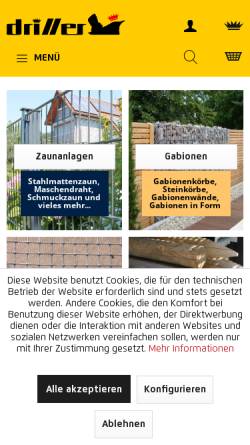 Vorschau der mobilen Webseite www.draht-driller.de, Drahtwaren Driller GmbH