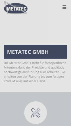 Vorschau der mobilen Webseite www.metatec-gmbh.de, Metatec GmbH