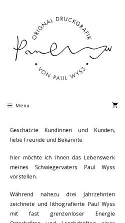 Vorschau der mobilen Webseite www.druckgrafik.ch, Wyss, Paul