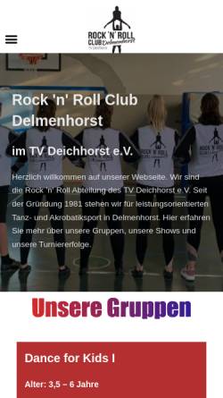 Vorschau der mobilen Webseite www.rrc-delmenhorst.de, Rock'n'Roll Club Delmenhorst