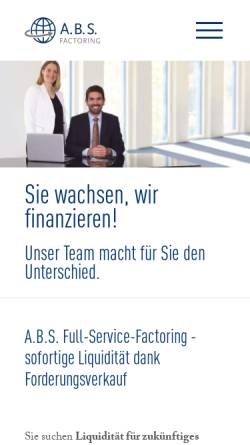Vorschau der mobilen Webseite www.abs-factoring.ch, KMU Factoring AG
